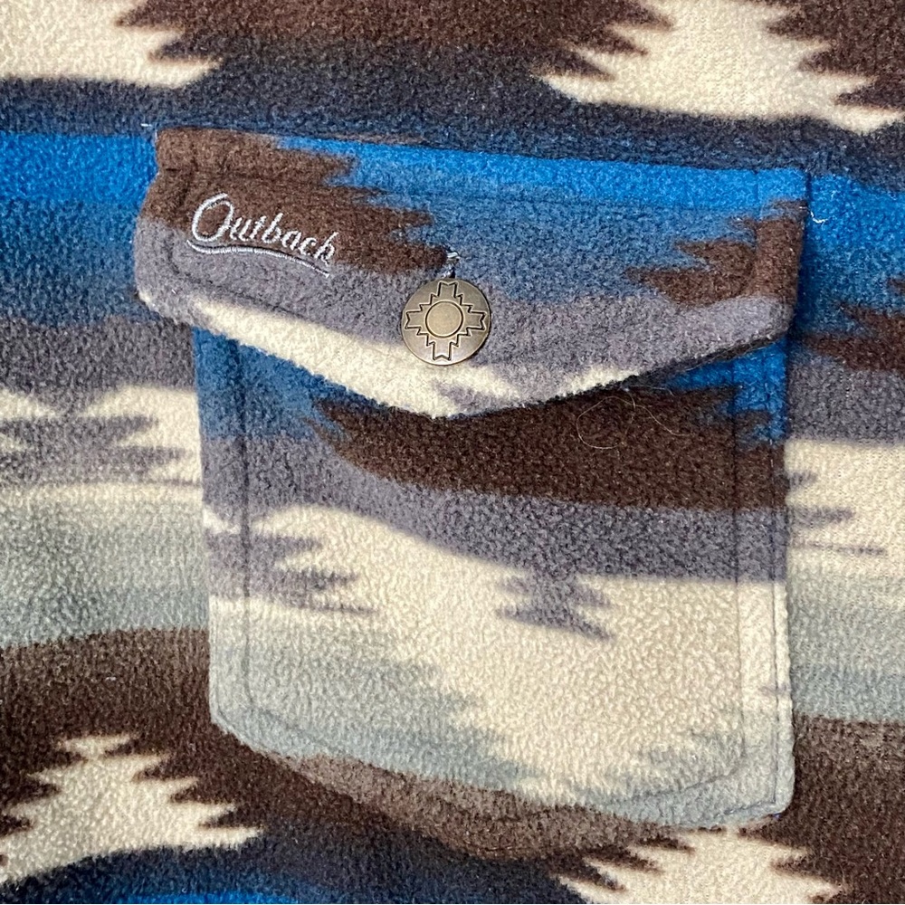 Outback Trading Company Women’s Essence Aztec Fleece Flannel Shirt Jacket XL - Picture 4 of 10